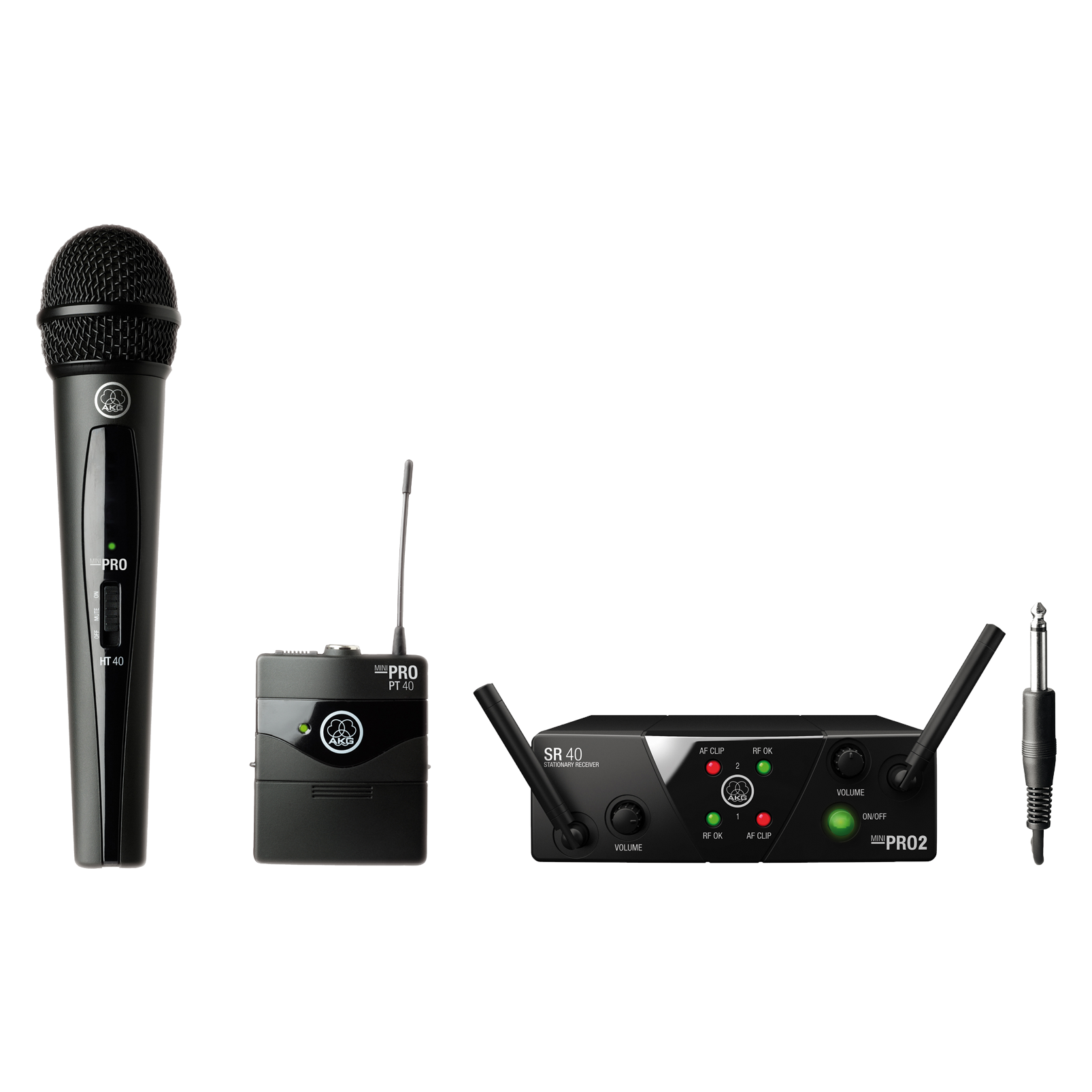 WMS40 Mini Dual Vocal Instrumental Set - Black - Wireless microphone system - Hero