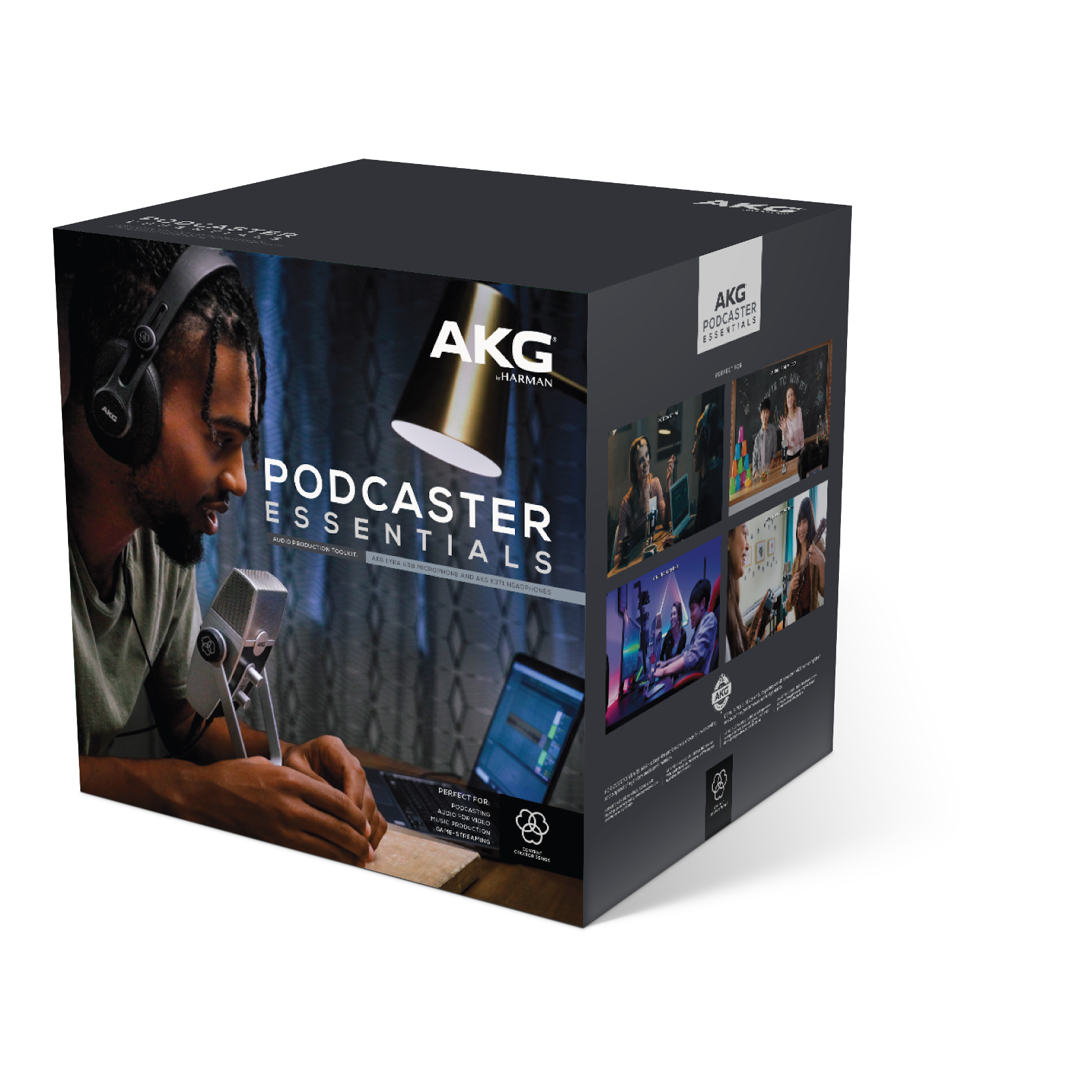 AKG Podcaster Essentials (B-Stock) - Black / Gray - Audio Production Toolkit: AKG Lyra USB Microphone and AKG K371 Headphones - Detailshot 1