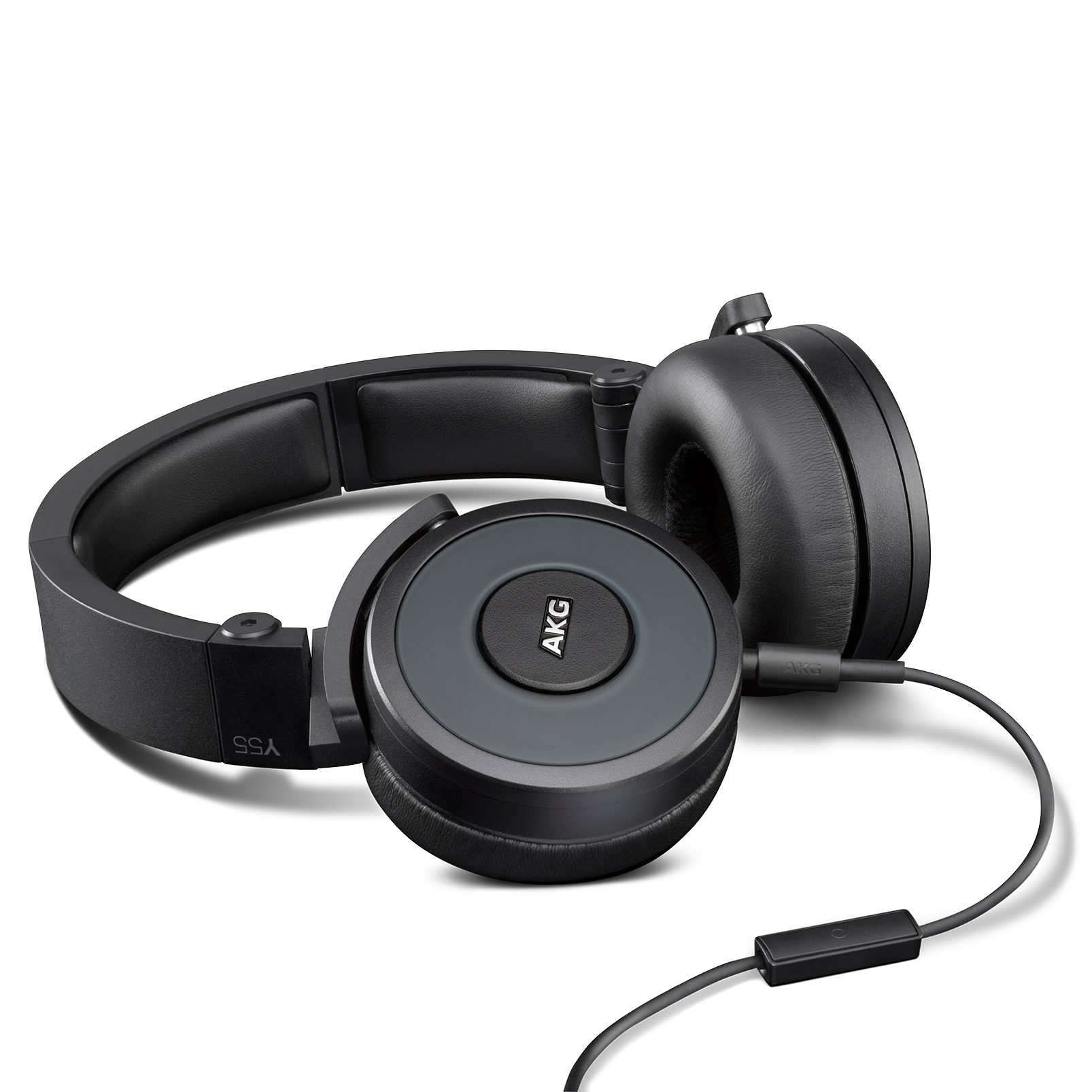 Y55 - Black - High-performance DJ headphones with in-line microphone and remote - Detailshot 1