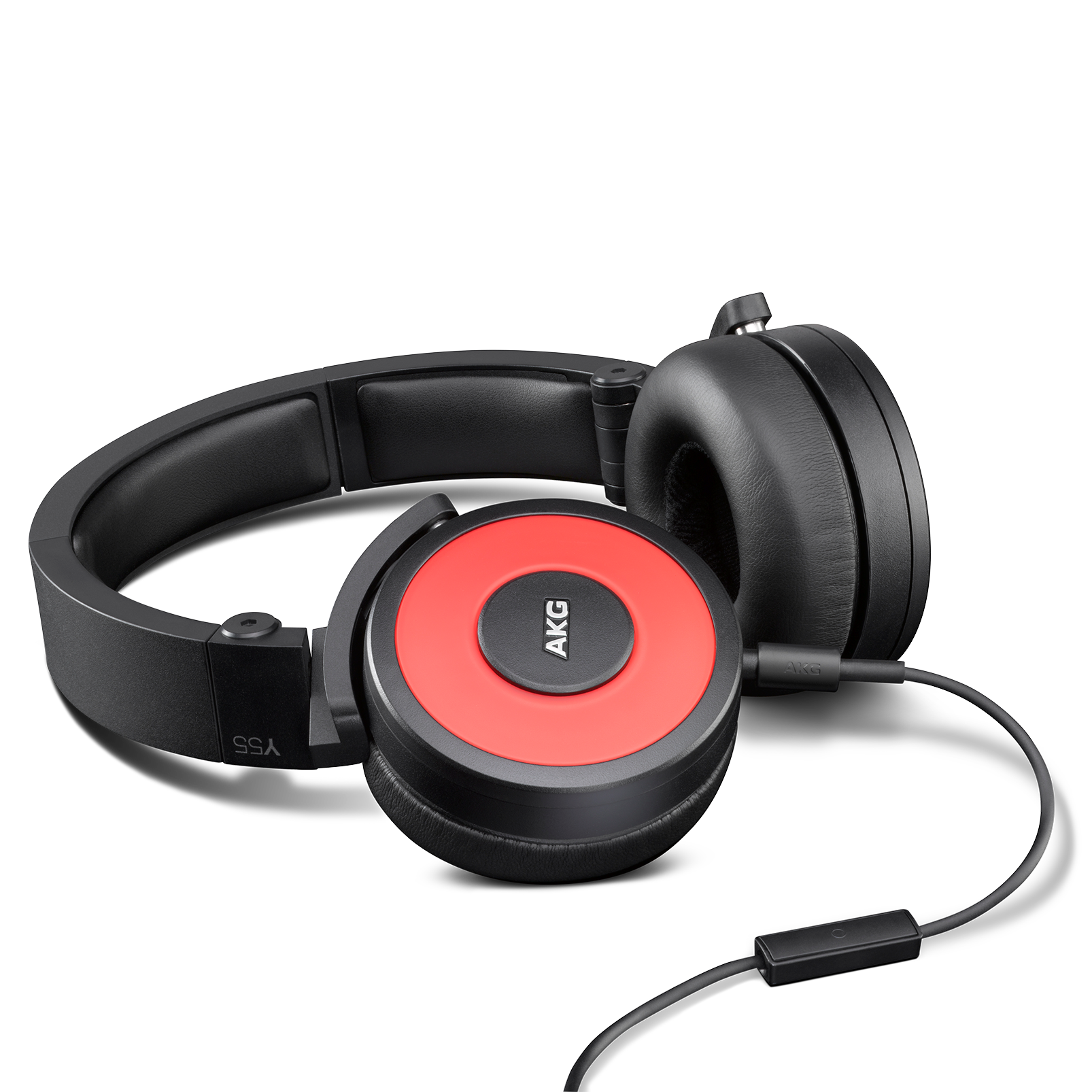 Y55 - Red - High-performance DJ headphones with in-line microphone and remote - Detailshot 1