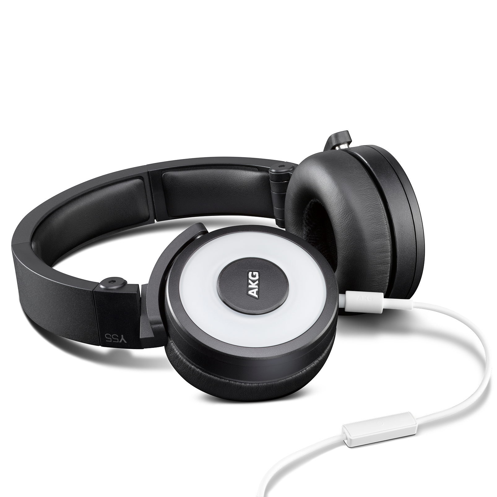 Y55 - White - High-performance DJ headphones with in-line microphone and remote - Detailshot 1