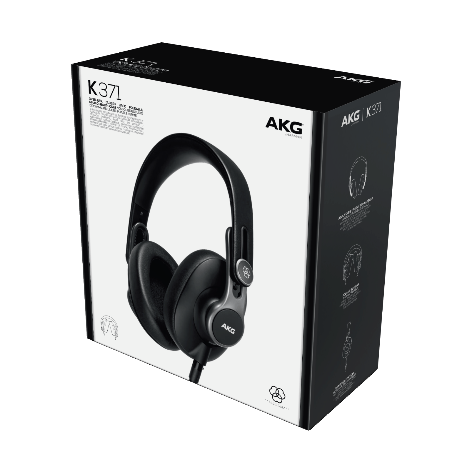 K371 Over ear closed back foldable studio headphones