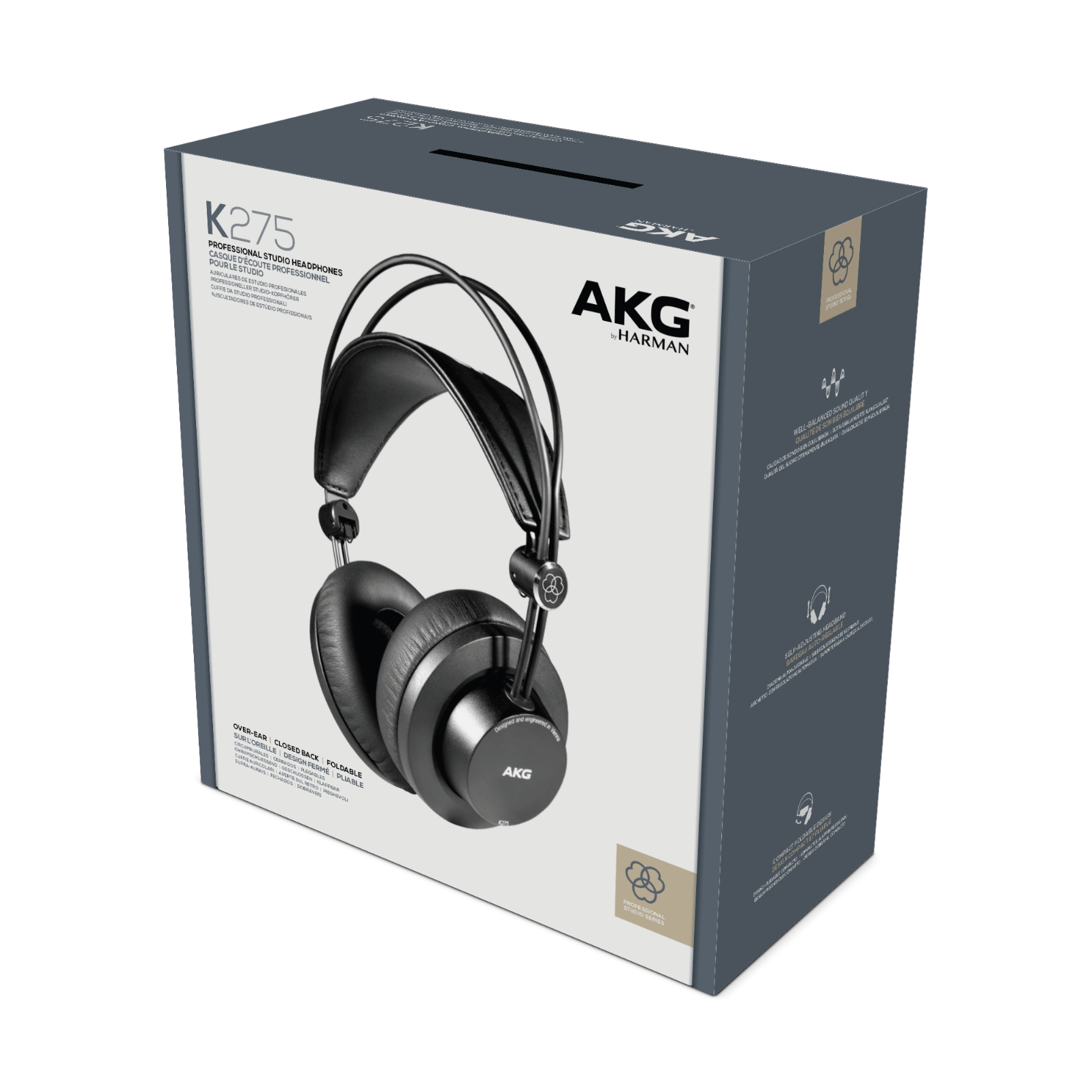 K275 Over ear closed back foldable studio headphones