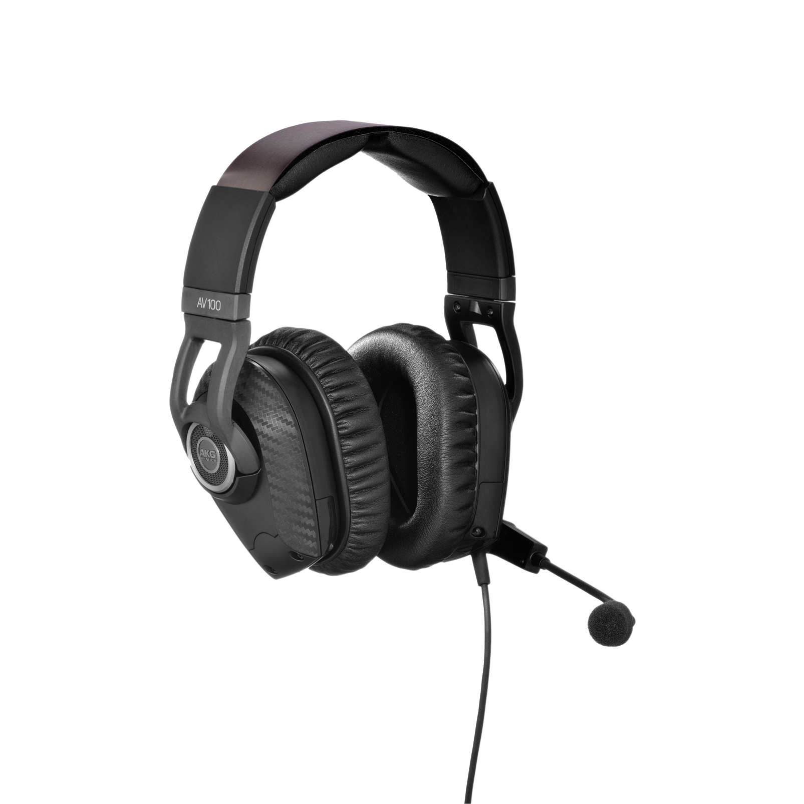 AV100 - Black - PREMIUM ACTIVE NOISE-CANCELLING AVIATION HEADSET - Hero