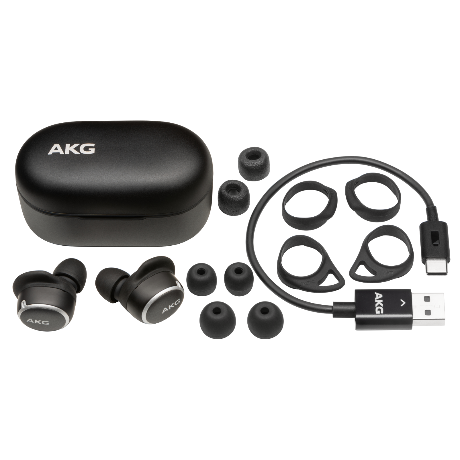 AKG N400NC TWS - Black - True Wireless Noise Cancelling Headphones - Detailshot 1