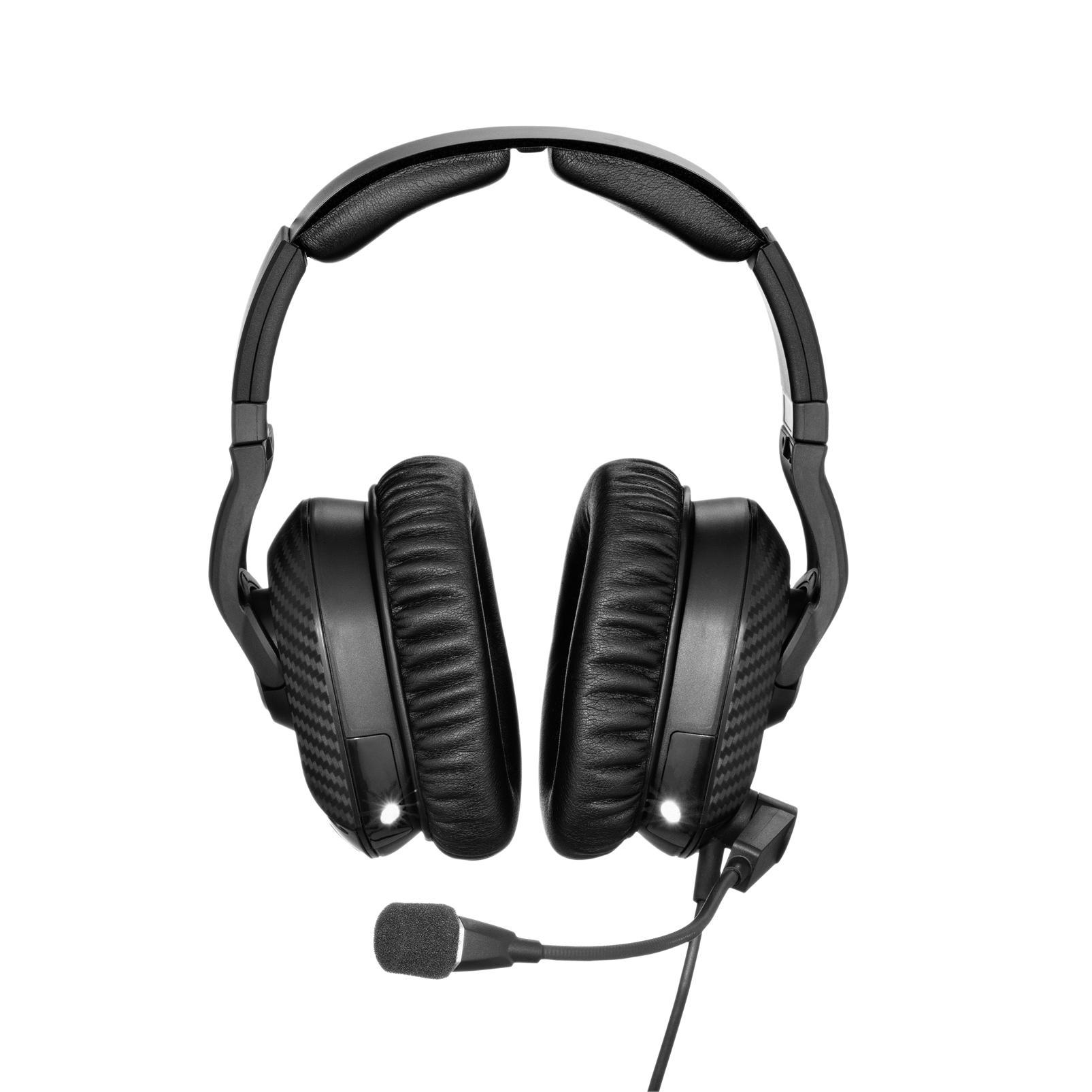 AV100 - Black - PREMIUM ACTIVE NOISE-CANCELLING AVIATION HEADSET - Front