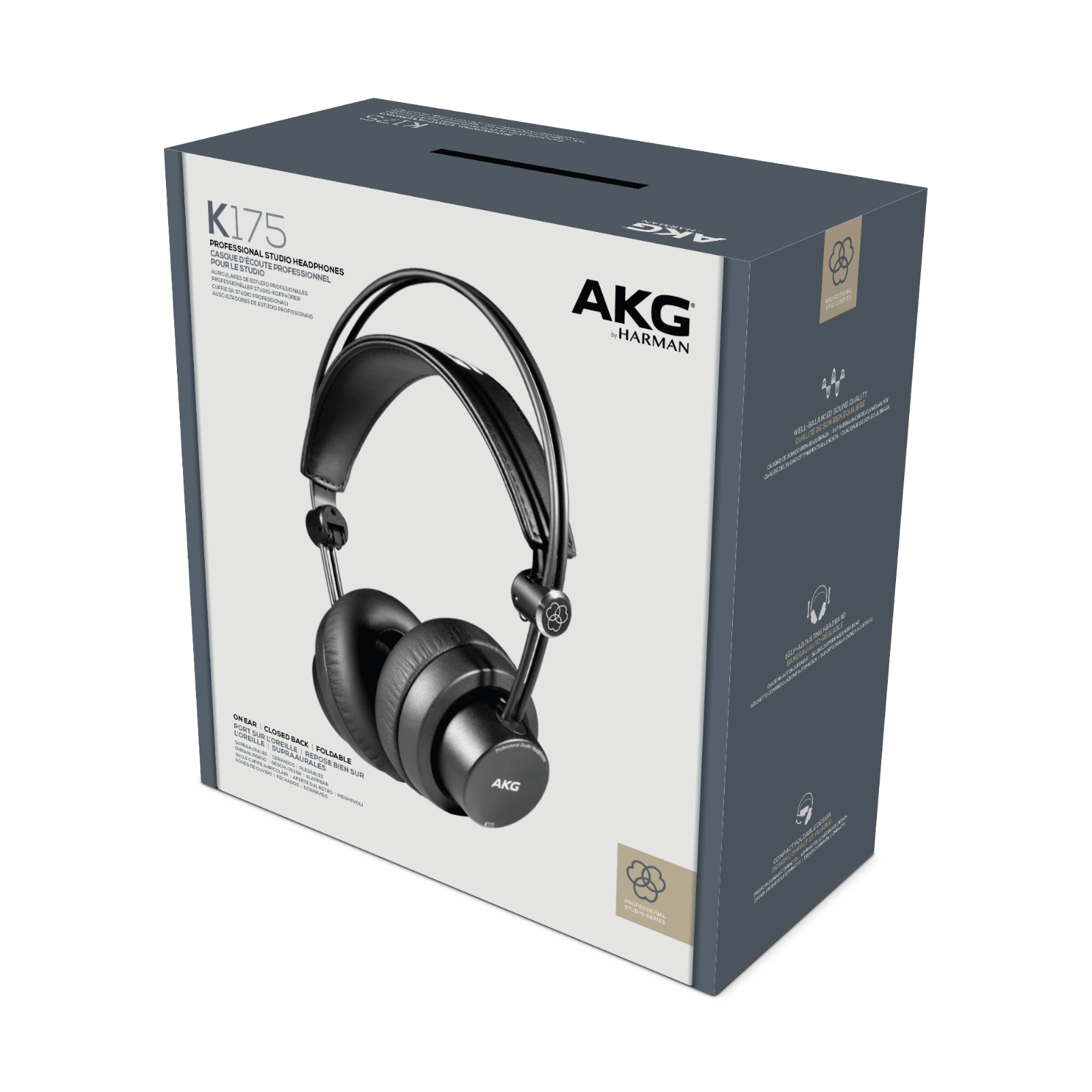 Genuine AKG K175 Black On-ear Closed-back Foldable Pro Studio Headphones Onesize 