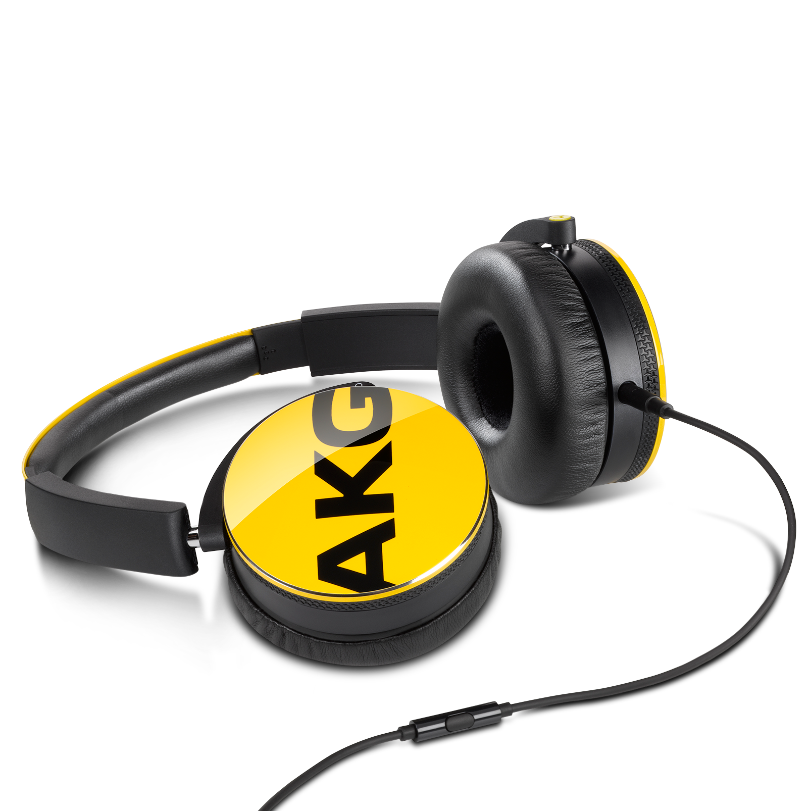 Y50 - Yellow - On-ear headphones with AKG-quality sound, smart styling, snug fit and detachable cable with in-line remote/mic - Detailshot 2